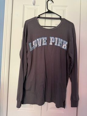 PINK Victoria's Secret Long Sleeve Tee - Lavender Gray